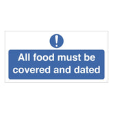 Mileta All Food Must Be Covered & Dated Sign
